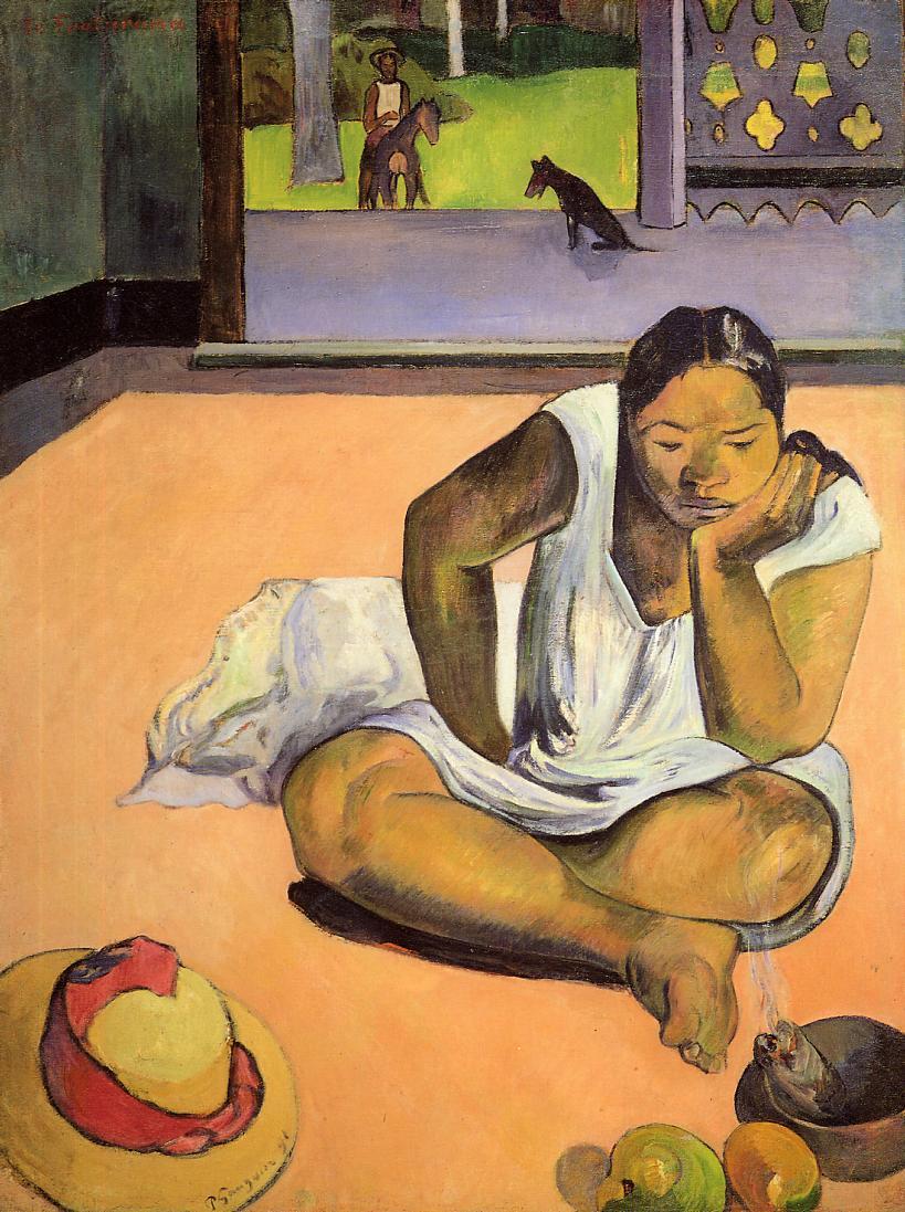 The Brooding Woman - Paul Gauguin Painting